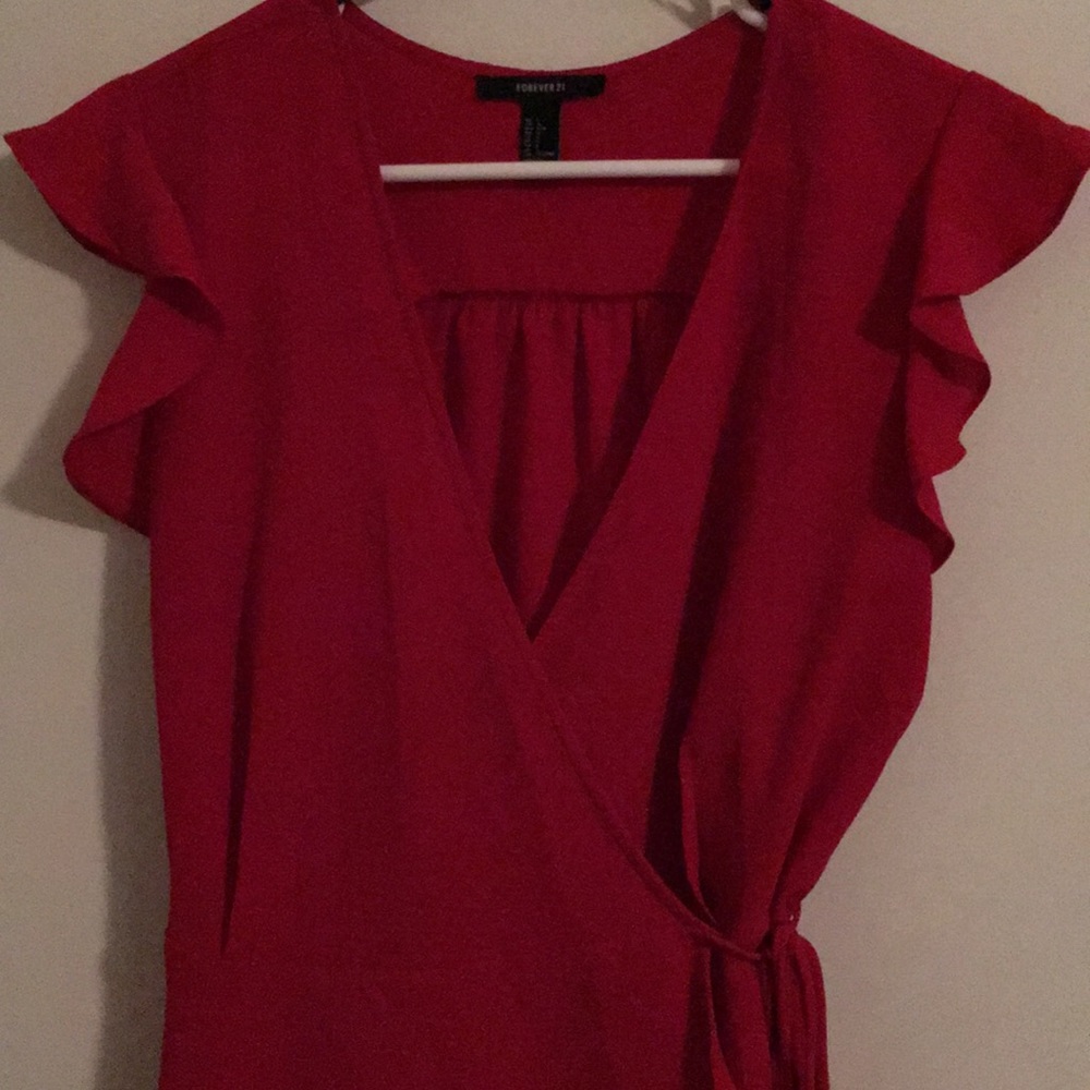 Beautiful Red Wrap Blouse
